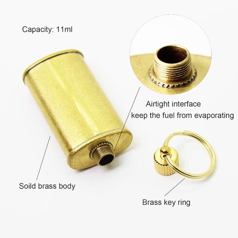 PPFISH Mini Brass Lighter - EDC Peanut Lighter Keychain - Waterproof Fire Starter Especially for Survival and Emergency Use in Kuwait