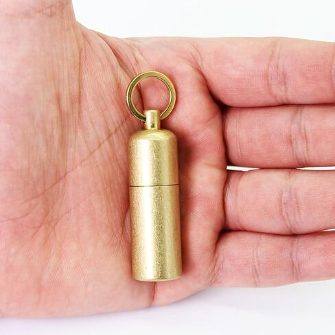PPFISH Mini Brass Lighter - EDC Peanut Lighter Keychain - Waterproof Fire Starter Especially for Survival and Emergency Use in Kuwait