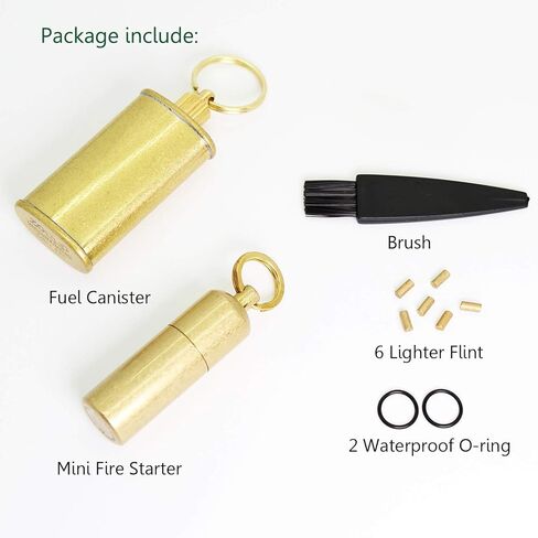 PPFISH Mini Brass Lighter - EDC Peanut Lighter Keychain - Waterproof Fire Starter Especially for Survival and Emergency Use in Kuwait