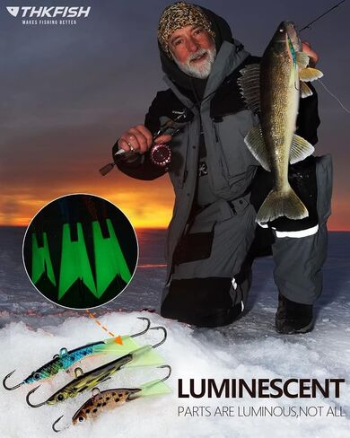 THKFISH Ice Fishing Lures Ice Fishing Jigs Ice Fishing Gear Hard Fishing Lures and Jigs Walleye Ice Fishing Kit Crappie Panfish Pike Jigs,14/26/40PCS in Saudi Arabia