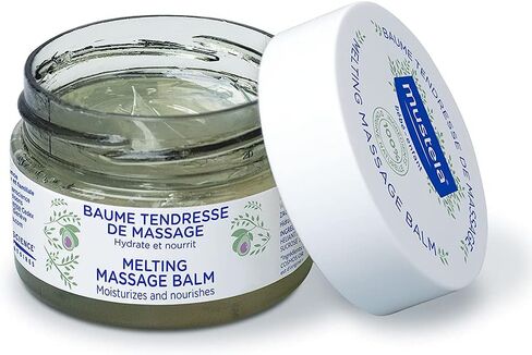 بلسم تدليك الأطفال من موستيلا - بلسم ذوبان فاخر مع زيت الأفوكادو الطبيعي وزيت عباد الشمس - نباتي وخالي من الكحول - 3.17 أونصة. in Kuwait