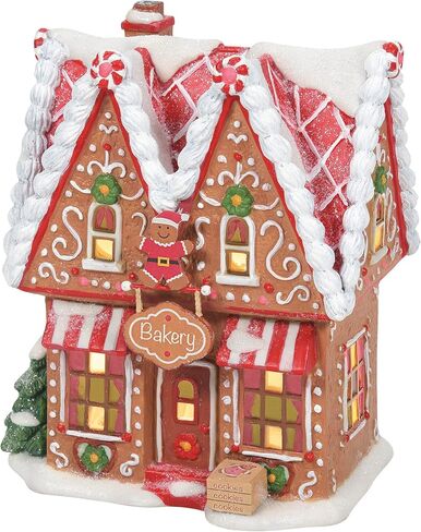 Department 56 North Pole Village Gingerbread Bakery Lit Building, 6 Inch, Multicolor in Saudi Arabia