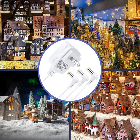 محول Sumind AC/DC متوافق مع ملحق Lemax Lighted Village # 74254 94563 94565 94566 94527 94564، محول طاقة 4.5 فولت 3 مخرج لشاحن إمداد الطاقة لقرية عيد الميلاد Spooky Town (قطعتان) in Saudi Arabia