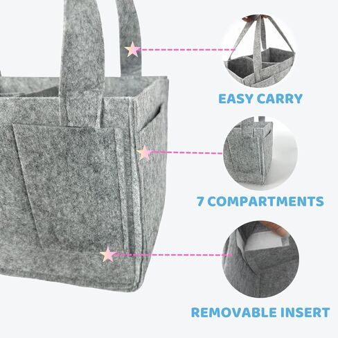 منظم علبة حفاضات الأطفال من سافوك، سلة استحمام محمولة لحديثي الولادة، هدايا تخزين وتغيير مناديل مبللة وحقيبة سيارة وحضانة الأطفال الرضع والصبيان والبنات (رمادي) in Kuwait