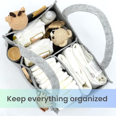 منظم علبة حفاضات الأطفال من سافوك، سلة استحمام محمولة لحديثي الولادة، هدايا تخزين وتغيير مناديل مبللة وحقيبة سيارة وحضانة الأطفال الرضع والصبيان والبنات (رمادي) in Kuwait