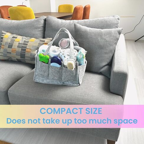 منظم علبة حفاضات الأطفال من سافوك، سلة استحمام محمولة لحديثي الولادة، هدايا تخزين وتغيير مناديل مبللة وحقيبة سيارة وحضانة الأطفال الرضع والصبيان والبنات (رمادي) in Kuwait
