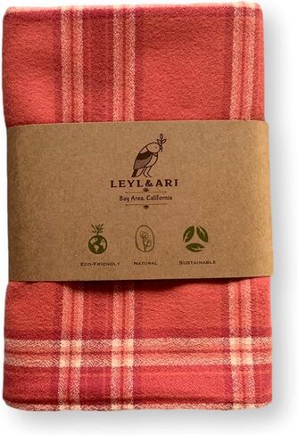 Leyl&Ari Flannel Blanket (Sage), 100% Organic Cotton Premium Quality Soft Plaid Receiving Wrap for Infant & Newborn, Gender Neutral Baby Essential Accessories Made in The USA in Kuwait
