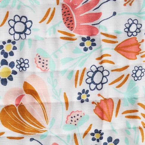 HonestBaby Hand-Quilted Baby Blanket Reversible 100% Organic Cotton for Infant Boys, Girls, Peach Skin Papercut Floral, One Size in Kuwait