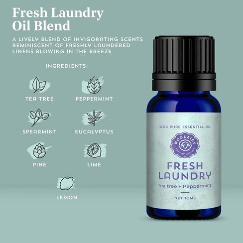 Laundry Essentials Essential Oil Set: Use with Wool Dryer Balls or Oil Diffuser Elevate Your Laundry with All-Natural Aromatherapy Scents | Fresh Laundry, Chamomile Bliss, Pure Linen 10 ML in Kuwait