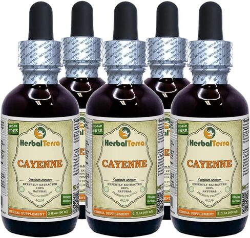 Herbal Terra LLC كايين (الفليفلة الحلقية) جليسيريت، مستخلص سائل خالٍ من الكحول من الفواكه المجففة العضوية، 2 أونصة in Saudi Arabia
