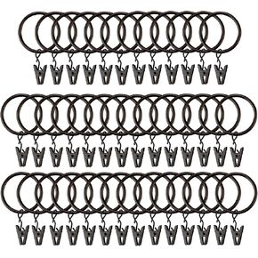 Fivebop 40 Pack Rings Curtain Clips Rustproof Metal Window Drapery Clip Vintage Heavy Duty Eyelet Curtain Rods Hangers Rings with Hooks, 1.25In Inner Diameter(Golden)