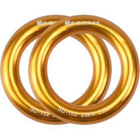 25kN Aluminum Rappel Ring, Perfect Tension O-Ring, Connection Ring for Rock Climbing, Arborist, Gold/Blue in Kuwait