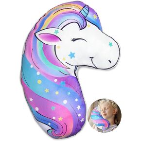 FIODAY Seat Belt Cushion for Kids Unicorn Seatbelt Pillow Soft Car Seat Belt Cover Toddler Travel Seat Strap Pad Neck Support Headrest for Girls Boys