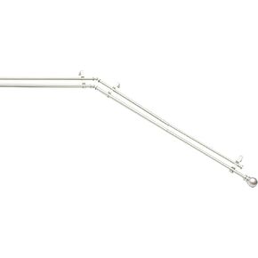 Kenney KN80721 Bryce Ball End Decorative Bay Window Double Curtain Rod, 78-144" Adjustable Length (22-37" Adjustable Sides, 28-72" Adjustable Middle) Black Finish, 3/4" Diameter Steel Tube in Kuwait