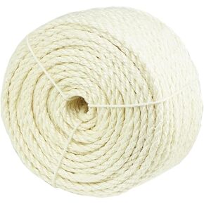 Natural Sisal White Rope for Cat Scratcher Scratching Post Replacement 1/4 inch Cat Tree Rope for Repairing, Recovering or DIY Cat Scratcher 50/100/164 Feet in Kuwait