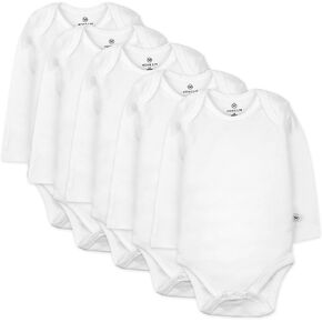 HonestBaby baby-boys 5-pack طويلة الأكمام داخلية قطعة واحدة 100٪ قطن عضوي للرضع الأولاد، للجنسين in Saudi Arabia