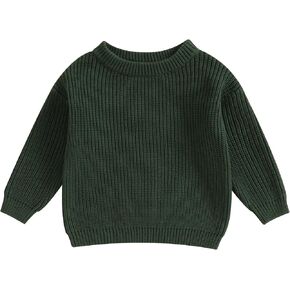 SHUING Newborn Toddler Baby Girl Boy Knit Sweater Fall Winter Pullover Tops Long Sleeve Crewneck Knitted Sweater