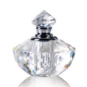 زجاجات عطر على طراز آرت ديكو من الزجاج الكريستالي من إتش آند دي، زجاجات عطر زجاجية فارغة قابلة لإعادة التعبئة سعة 2 مل