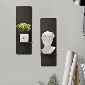 MARKVILLE Black Wall Candle Holders Decorative Set of 2, Modern Wall Sconce Candle Holder Farmhouse Wall Decor for Living Room, Black Metal Wall Decor Bedroom Dining Room Wall Art Decorations for Home in Kuwait