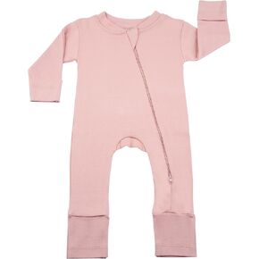 N-E-S, 100% Organic Cotton, Baby Girls Boys, Convertible Footie, Onepiece, 2 Way Zipper, Mitten Cuffs Feet, Newborn to 12M
