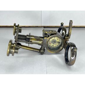 منظار بحري بتصميم عتيق من وورلد كينج مارت بتصميم عتيق على شكل سفن جيب احادي العدسة من النحاس مع صندوق جلدي، هدايا ديكور للمنزل in Kuwait