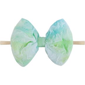 Lanmerry Baby Girls ربطات رأس مصبوغة مع فيونكات لحديثي الولادة وقابلة للتمدد وناعمة وعقدة شعر للأطفال الرضع إكسسوارات شعر باللون الأزرق in Kuwait