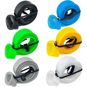 GuoHaw Fishing Rod Sleeve - 6 Pack 7ft Rod Socks with Elastic Lanyard - Fishing Pole Protector for Storing Or Hauling - Fishing Pole Sleeves for Spinning Fishing Rod,Casting Rod, Ice Rod, Fly Rod in Kuwait