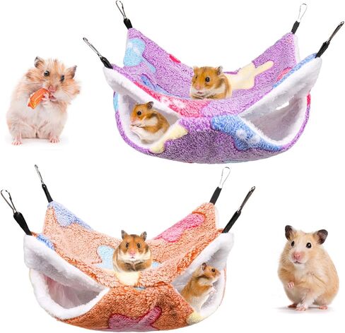 Auidy_6TXD 2 جهاز كمبيوتر شخصى أرجوحة الفئران لقفص خنزير غينيا الهامستر معلقة أرجوحة قفص الحيوانات الأليفة الصغيرة أرجوحة الحيوانات الأليفة يتأرجح السرير لطائرة شراعية السكر النمس شينشيلا الببغاء السنجاب الهامستر in Kuwait