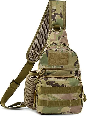 حزمة حقيبة NuCamper التكتيكية ذات حبال، حقيبة ظهر رياضية من نوع Molle EDC Rover للكتف للرجال، والصيد، والسفر، والمشي لمسافات طويلة (Cp Camouflage) in Kuwait