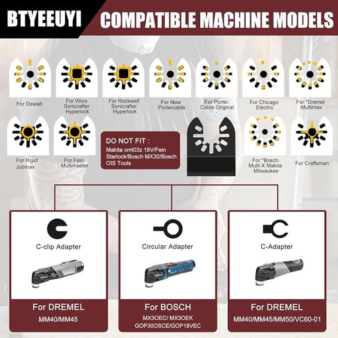 BTYEEUYI 94 قطعة شفرات منشار متأرجحة، شفرات متعددة الأدوات لقطع الخشب والبلاستيك المعدني، شفرة أداة متأرجحة سريعة الإصدار متوافقة مع ديوالت، روكويل، ماكيتا، ريوبي، فين، بلاك آند ديكر in Kuwait
