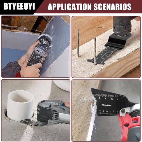 BTYEEUYI 94 قطعة شفرات منشار متأرجحة، شفرات متعددة الأدوات لقطع الخشب والبلاستيك المعدني، شفرة أداة متأرجحة سريعة الإصدار متوافقة مع ديوالت، روكويل، ماكيتا، ريوبي، فين، بلاك آند ديكر in Kuwait