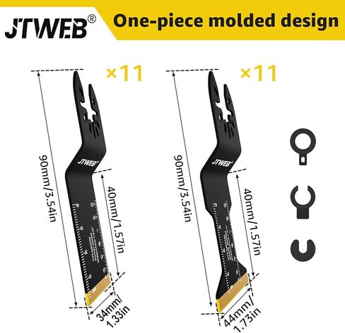 JTWEB 22 قطعة شفرة أداة متأرجحة مصبوبة من قطعة واحدة، شفرات منشار متأرجحة من التيتانيوم لتنظيف القطع المعدنية والأظافر والخشب. مجموعات شفرات الأدوات المتعددة تناسب أدوات ديوالت وريوبي وغيرها من الأدوات المتأرجحة in Kuwait