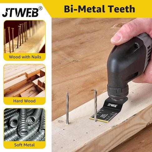 JTWEB 22 قطعة شفرة أداة متأرجحة مصبوبة من قطعة واحدة، شفرات منشار متأرجحة من التيتانيوم لتنظيف القطع المعدنية والأظافر والخشب. مجموعات شفرات الأدوات المتعددة تناسب أدوات ديوالت وريوبي وغيرها من الأدوات المتأرجحة in Kuwait