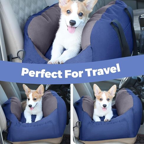Cathpetic Dog Car Seat - Waterproof Dog Seat for Car, Lookout Dog Booster Seat with Storage Pockets, Safety Pet Leash and Cozy Cotton Fillers, Sturdy Small Dog Bed for Carrier UP to 25 Lbs in Kuwait