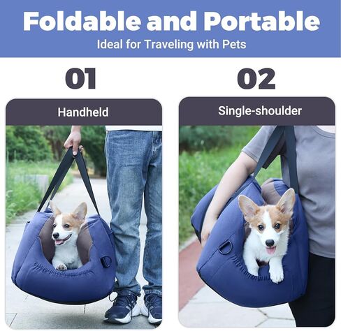 Cathpetic Dog Car Seat - Waterproof Dog Seat for Car, Lookout Dog Booster Seat with Storage Pockets, Safety Pet Leash and Cozy Cotton Fillers, Sturdy Small Dog Bed for Carrier UP to 25 Lbs in Kuwait