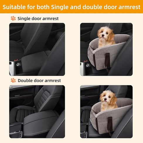 مقعد سيارة ناعم للكلاب الصغيرة حتى وزن 14 باوند، قابل للفصل والغسل بالكامل، مقعد سيارة محمول على ذراعي السيارة من دوفلايت in Kuwait