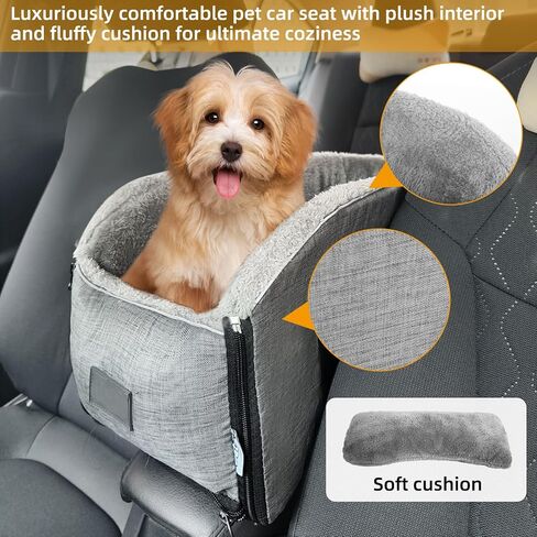 مقعد سيارة ناعم للكلاب الصغيرة حتى وزن 14 باوند، قابل للفصل والغسل بالكامل، مقعد سيارة محمول على ذراعي السيارة من دوفلايت in Kuwait