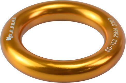 S.E.PEAK 25kN Aluminum Rappel Ring, Perfect Tension O-Ring, Connection Ring for Rock Climbing, Arborist, Hammock, Rescue, Slackline, Gold/Blue in Saudi Arabia