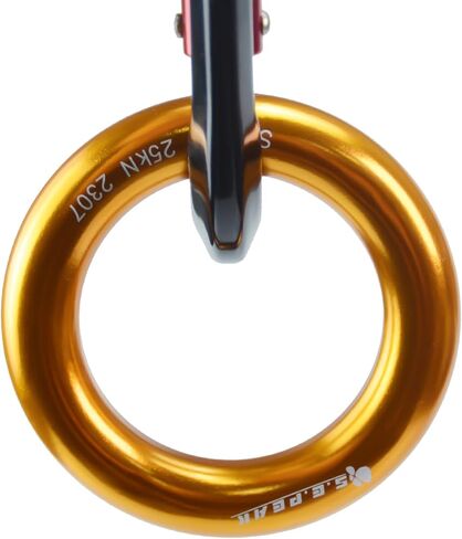 S.E.PEAK 25kN Aluminum Rappel Ring, Perfect Tension O-Ring, Connection Ring for Rock Climbing, Arborist, Hammock, Rescue, Slackline, Gold/Blue in Saudi Arabia