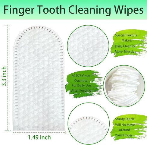 60 قطعة من مناديل تنظيف أسنان الحيوانات الأليفة من آي هوم سيت للكلاب والقطط، مناديل مبللة للتنظيف المعتدل والعناية باللثة للحيوانات الأليفة من أجل نفس منعش وتقليل البلاك والجير in Kuwait