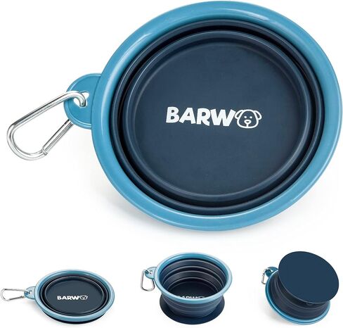 Collapsible Dog Bowl with Non Skid Suction Base -100% Pure Silicone Foldable Water Bowl, Portable Dog Bowl for Travel, Hiking & Camping 350mL 1 Piece in Kuwait