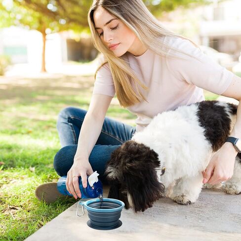 Collapsible Dog Bowl with Non Skid Suction Base -100% Pure Silicone Foldable Water Bowl, Portable Dog Bowl for Travel, Hiking & Camping 350mL 1 Piece in Kuwait