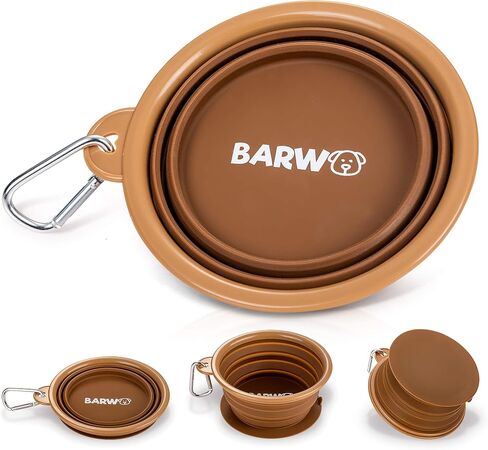 Collapsible Dog Bowl with Non Skid Suction Base -100% Pure Silicone Foldable Water Bowl, Portable Dog Bowl for Travel, Hiking & Camping 350mL 1 Piece in Kuwait