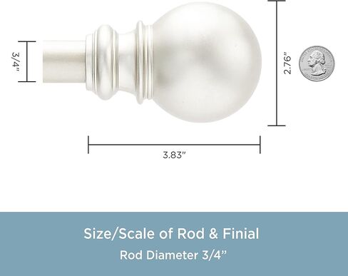 Kenney KN80720 Bryce Ball End ديكور نافذة الخليج قضيب ستارة مزدوج، 78-144 بوصة طول قابل للتعديل (22-37 بوصة جوانب قابلة للتعديل، 28-72 بوصة وسط قابل للتعديل) لمسة نهائية من النيكل المصقول، أنبوب فولاذي بقطر 3/4 بوصة in Saudi Arabia