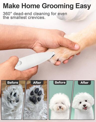 lexflext Dog Grooming Clippers, Dog Paw Trimmer with Detachable Ceramic Blade for Trimming Small Areas of Pet's Hair, Low Noise Paw Grooming Shaver for Cat's Eyes Face Ears Paws (Blue) in Kuwait