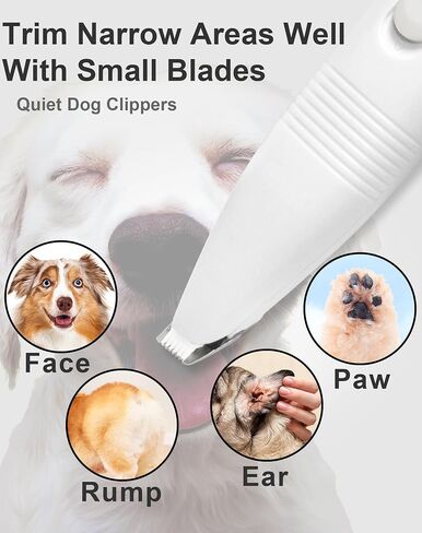 lexflext Dog Grooming Clippers, Dog Paw Trimmer with Detachable Ceramic Blade for Trimming Small Areas of Pet's Hair, Low Noise Paw Grooming Shaver for Cat's Eyes Face Ears Paws (Blue) in Kuwait