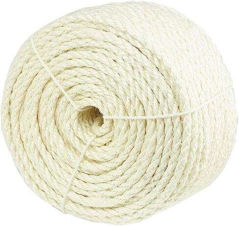 Natural Sisal White Rope for Cat Scratcher Scratching Post Replacement 1/4 inch Cat Tree Rope for Repairing, Recovering or DIY Cat Scratcher 50/100/164 Feet in Kuwait