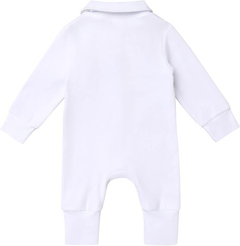 IDOPIP Baby Boy Gentleman White Shirt Waistcoat Bowtie Tuxedo Jumpsuit Overall Romper Birthday Outfit Formal Suit 0-18M in Saudi Arabia