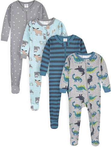 بيجامات Gerber Baby للأولاد مكونة من 4 قطع، الجميع يزأر ودعنا نذهب للاستكشاف، 24 شهرًا in Kuwait