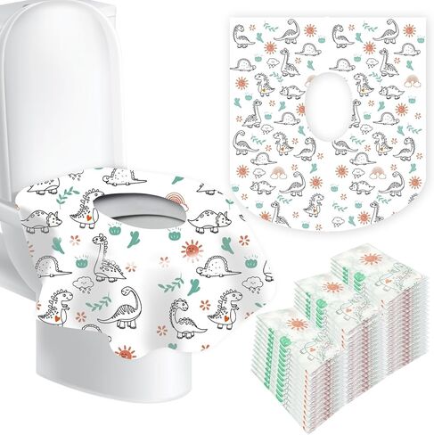 110 قطعة من أغطية مقاعد المراحيض للاستعمال مرة واحدة، كبيرة جدًا وملفوفة بشكل فردي، أغطية مراحيض محمولة مقاومة للماء للأطفال الصغار والكبار، المراحيض العامة للأطفال، أساسيات التدريب على السفر in Kuwait